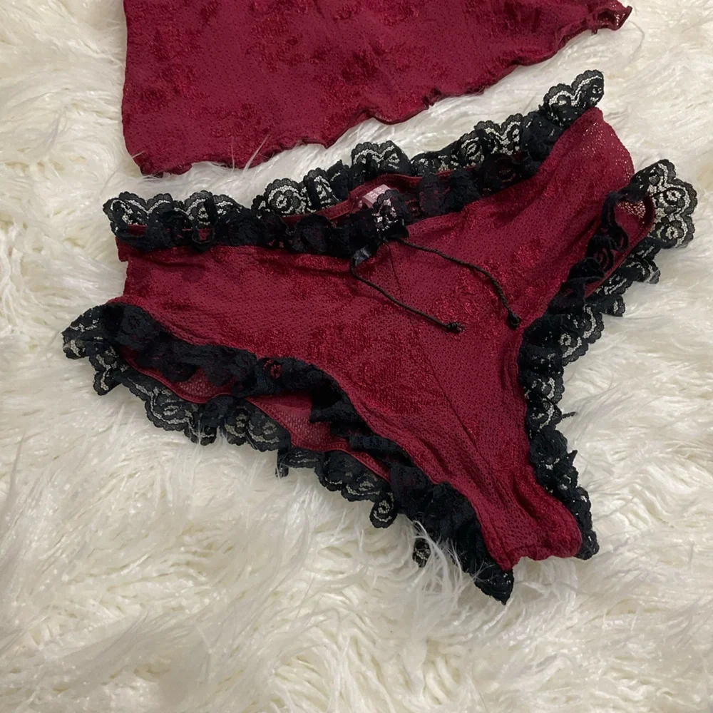 NEW Y2K Victorias Secret Lace Burnout Cami & Panty Set 2003